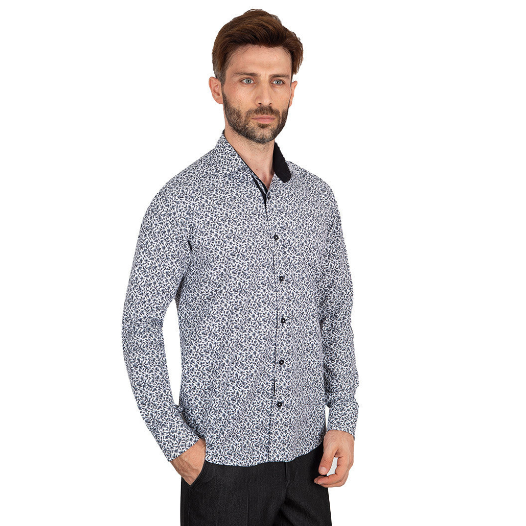 Black and white floral dress shirt mens on sale