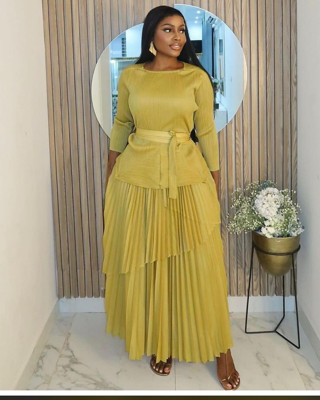 2 Piece Ruffle & Pleat Set