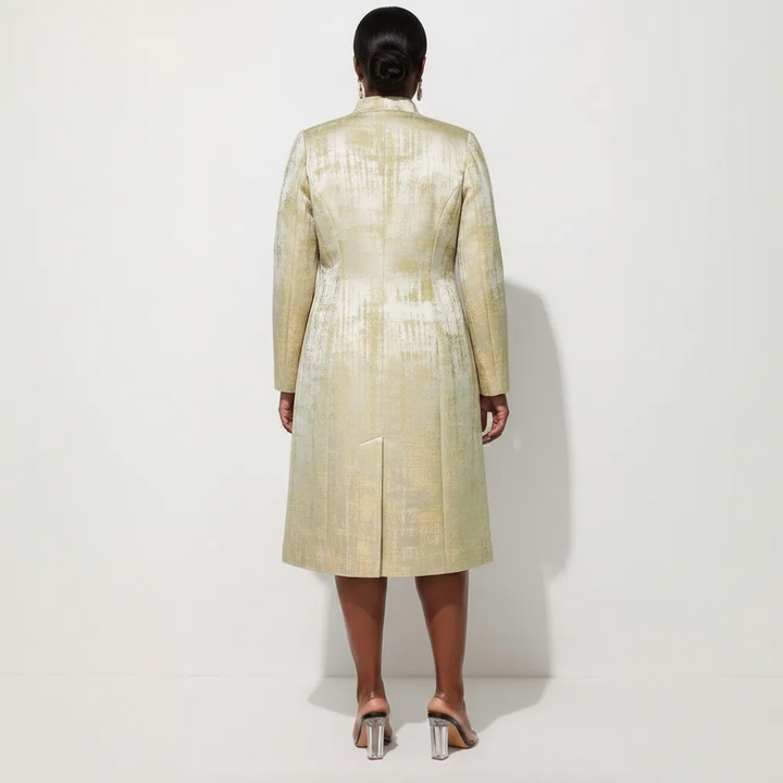 Gold Metallic Dress & Long Jacket Set for Mother of the Bride/Groom