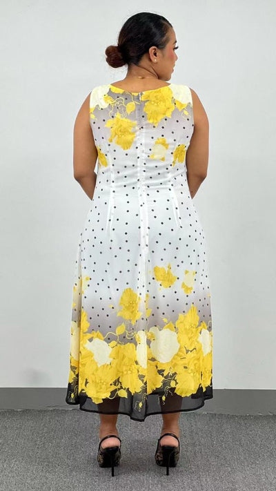 Yellow Stylish Long Floral Dress with Jacket for any Occasion