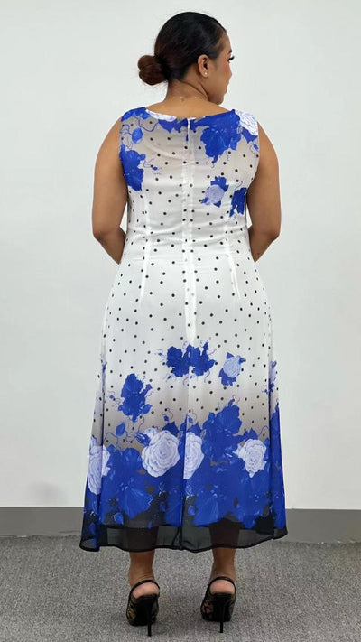 Blue Stylish Long Floral Dress with Jacket for any Occasion