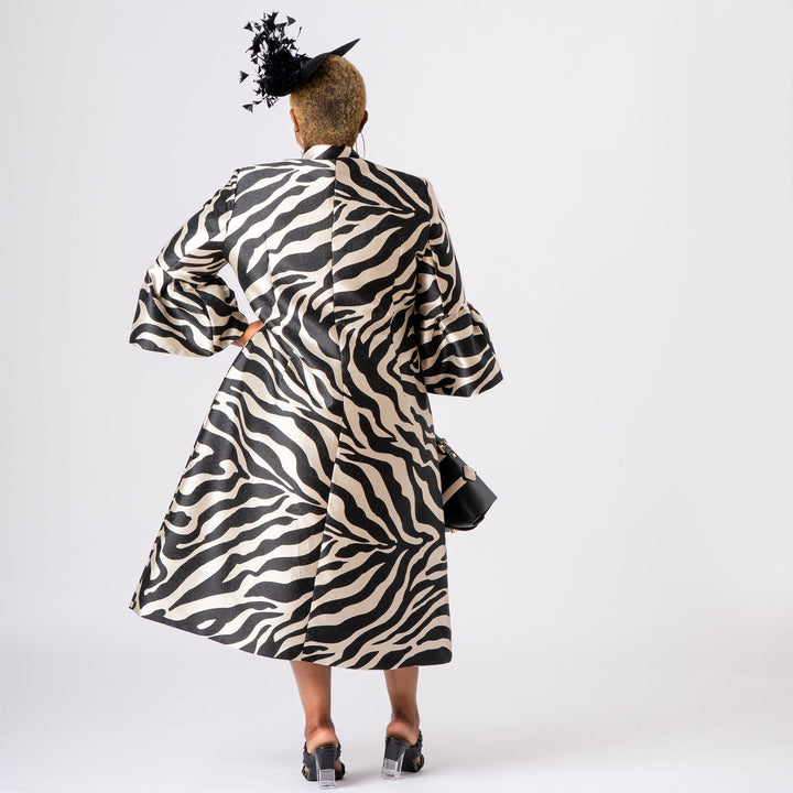 Zebra Print Formal Dress and Coat Set for Weddings