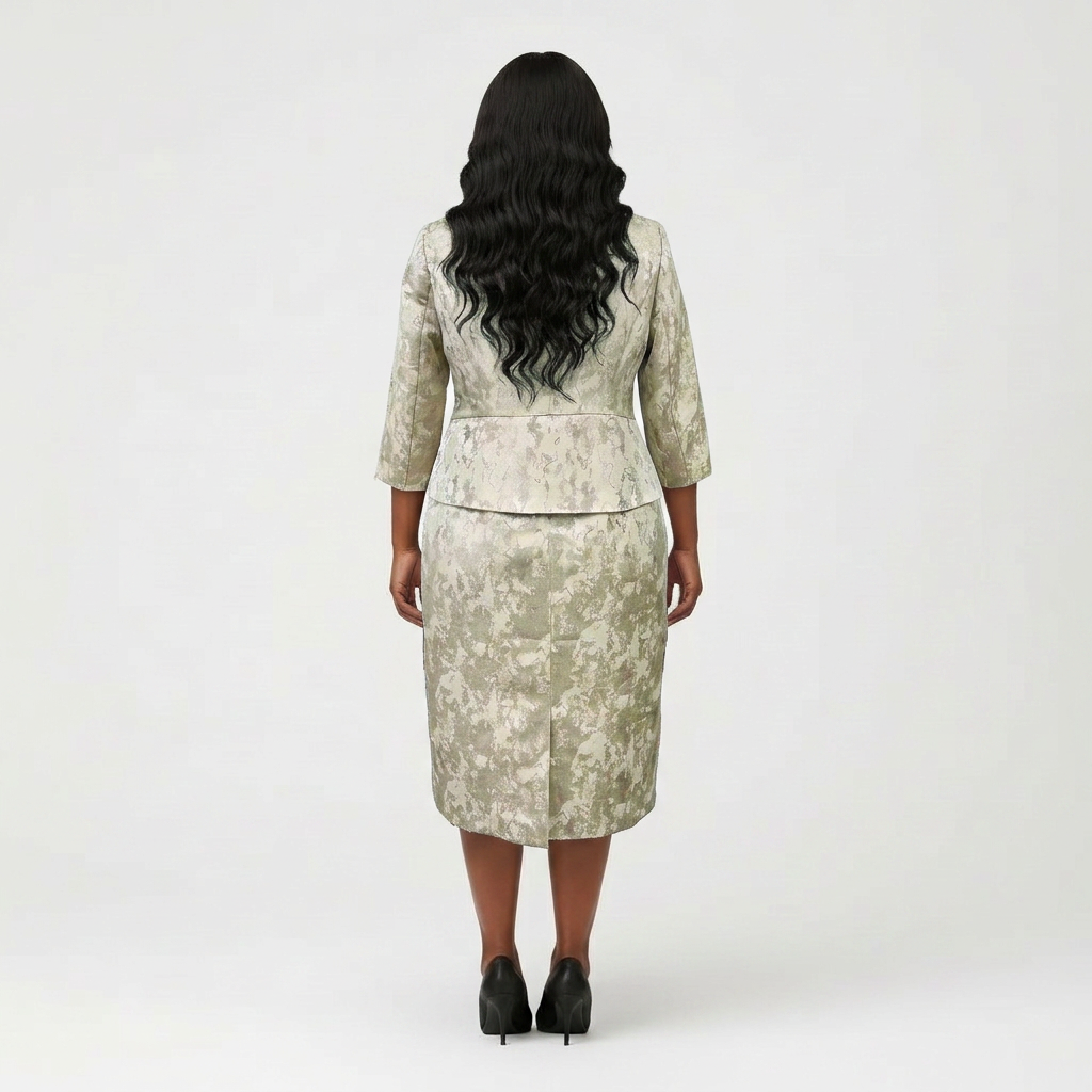 Champagne Midi Dress & Matching Jacket Set for Mother of the Bride/Groom