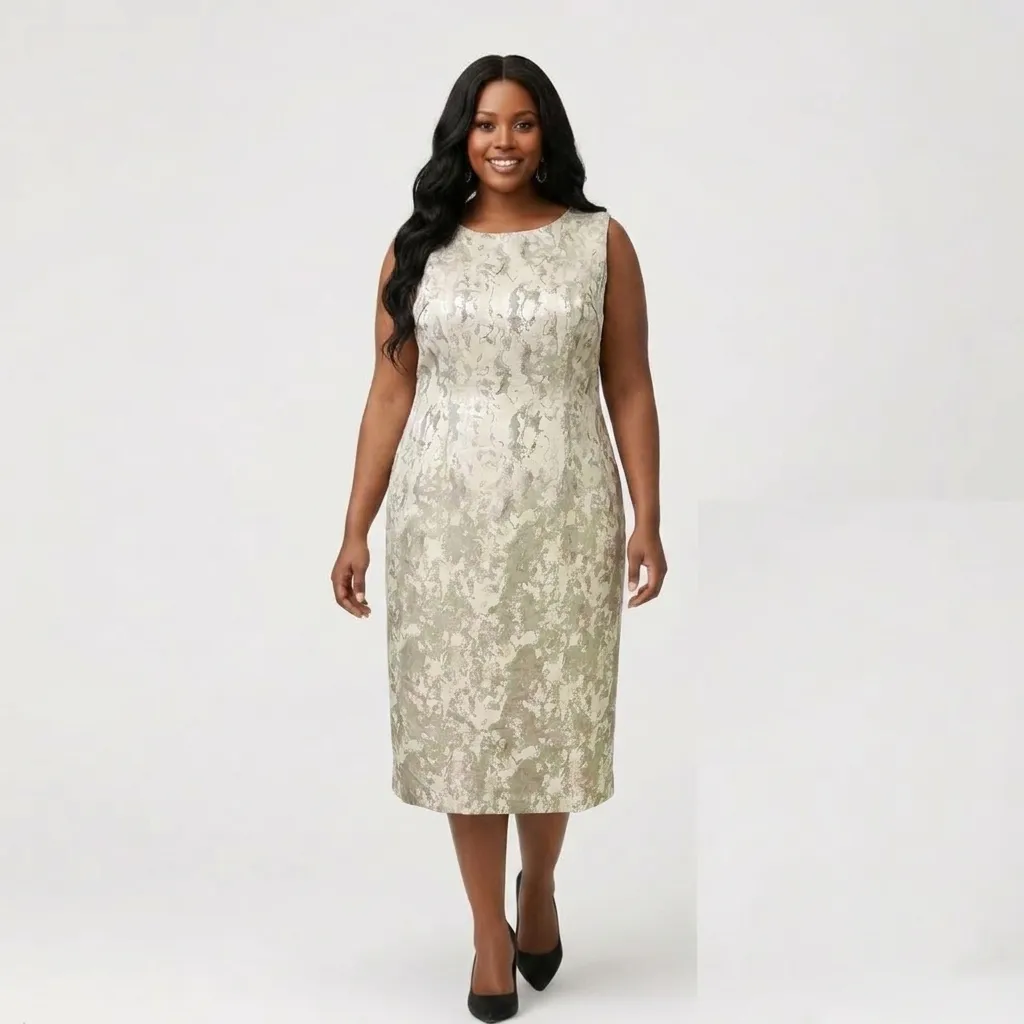 Champagne Midi Dress & Matching Jacket Set for Mother of the Bride/Groom