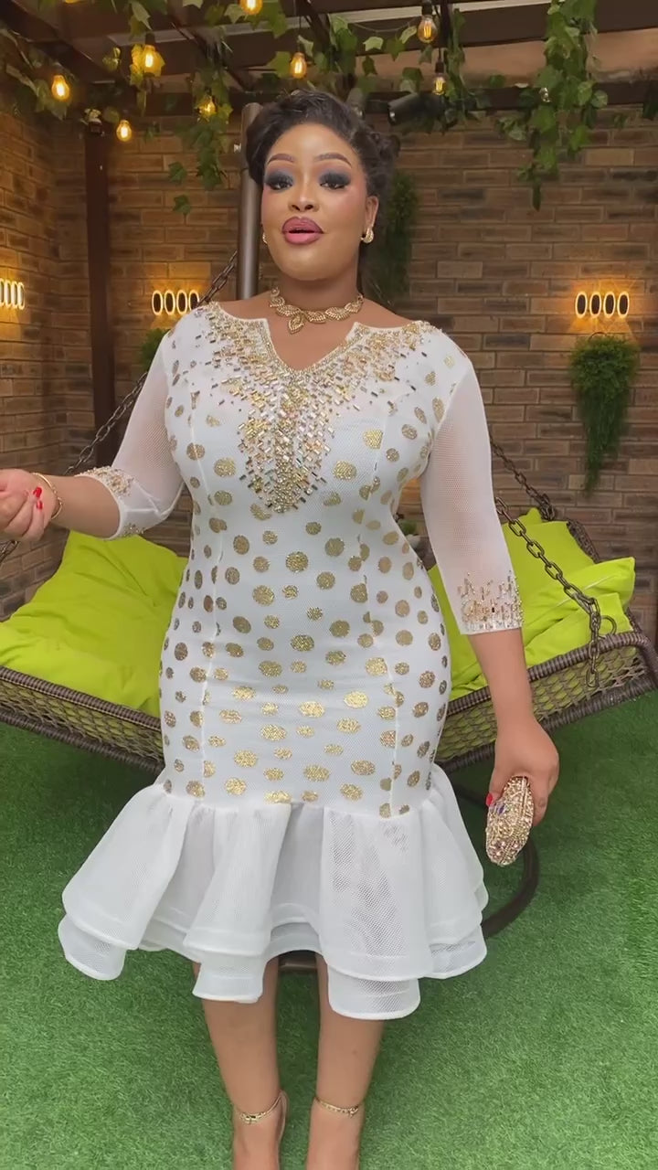 White midi mermaid sales dress