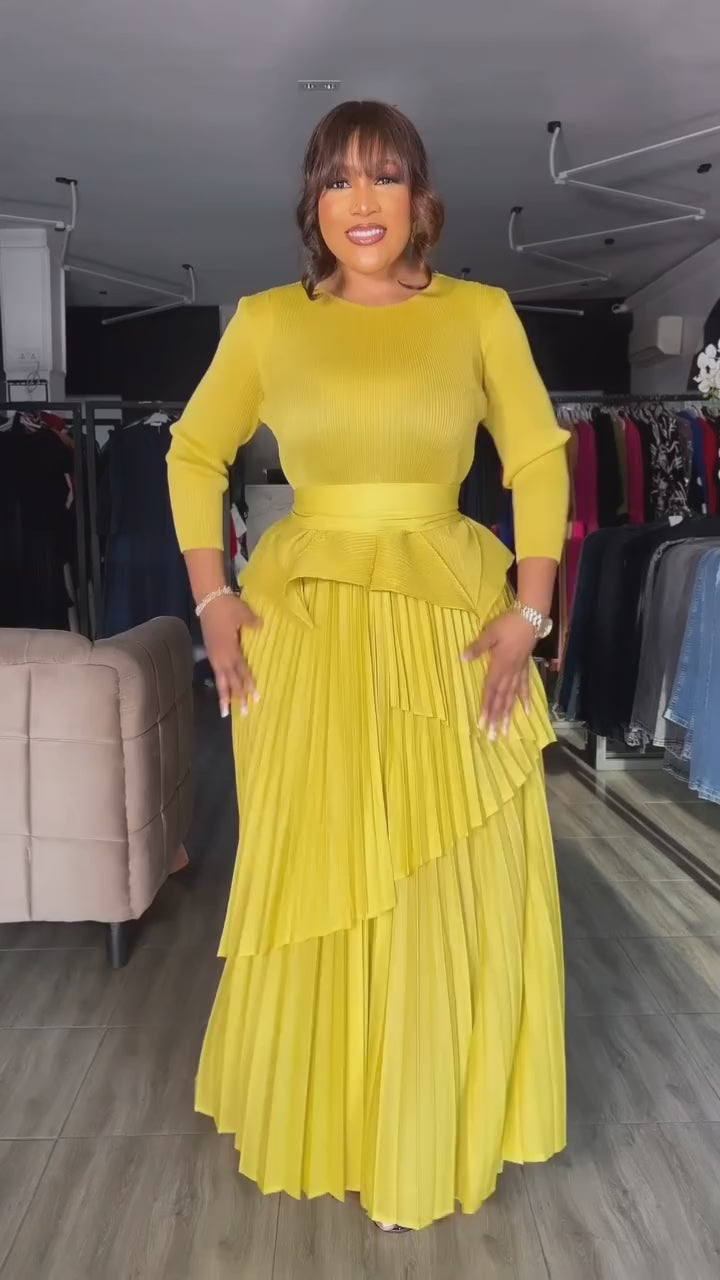 2 Piece Ruffle & Pleat Set