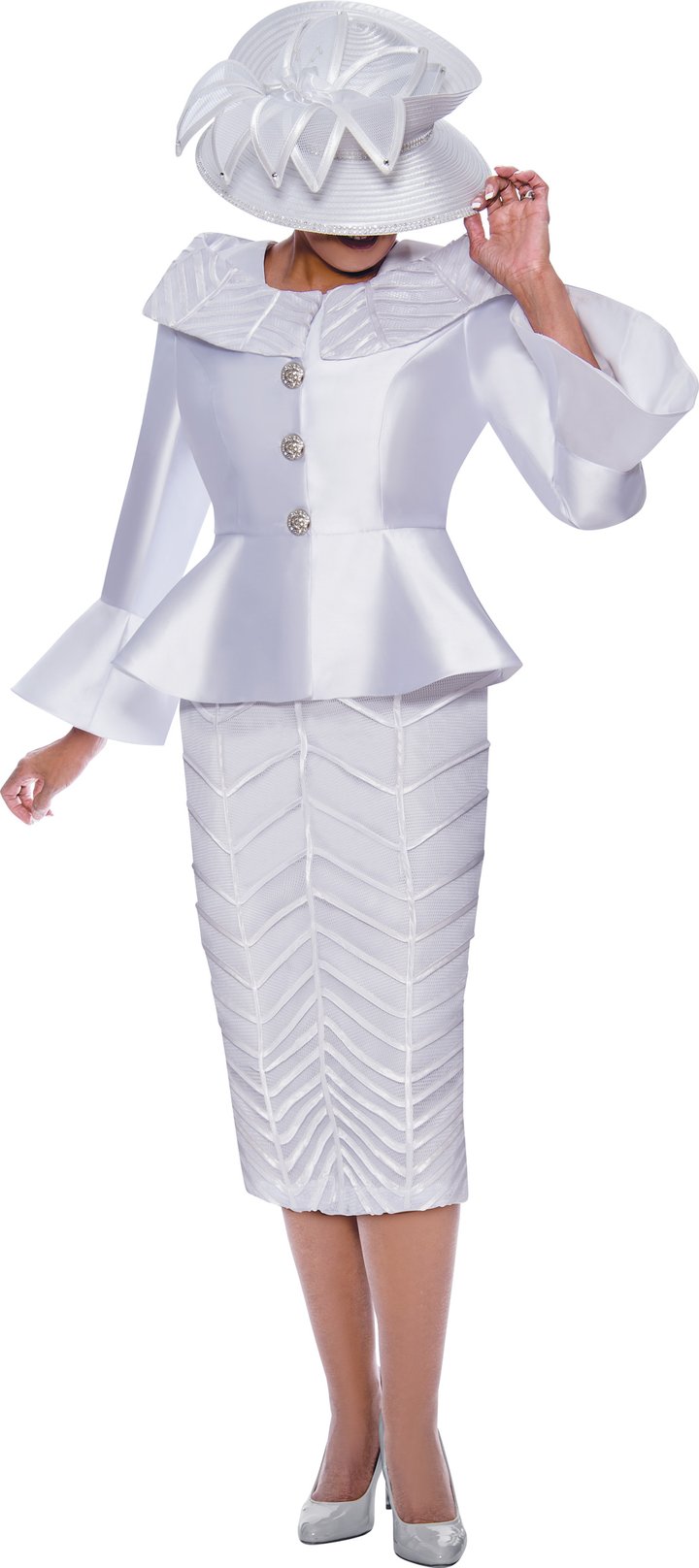 White Dorinda Clark Cole Church Skirt Suit