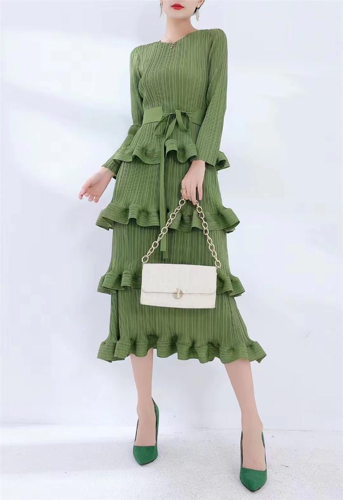 Elegant Ruched Tiered Occasion Dress