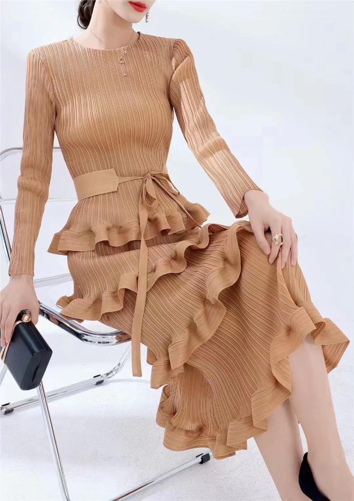 Elegant Ruched Tiered Occasion Dress