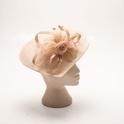 Nude Fascinator with Flower