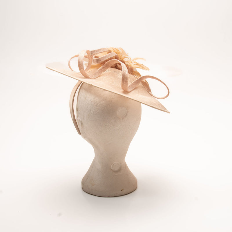 Nude Fascinator with Flower