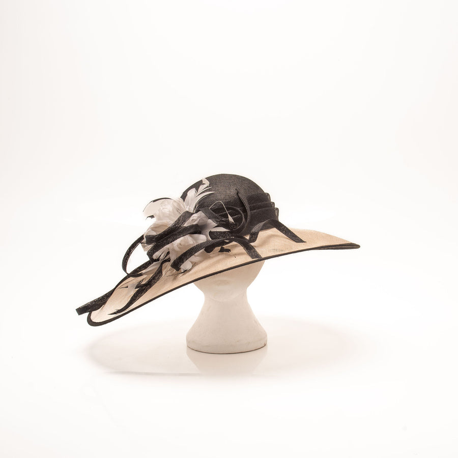 Black and cream occasion hats outlet