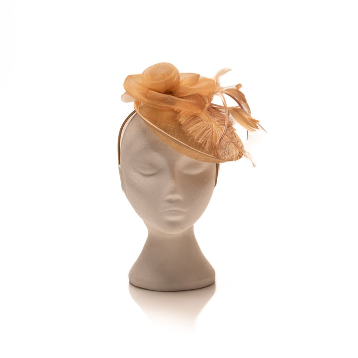 Bronzy Gold Fascinator with Net