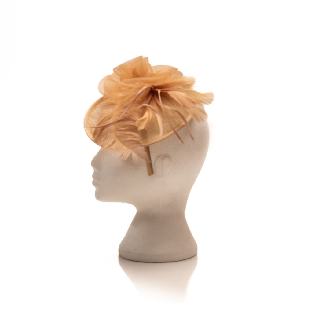 Bronzy Gold Fascinator with Net
