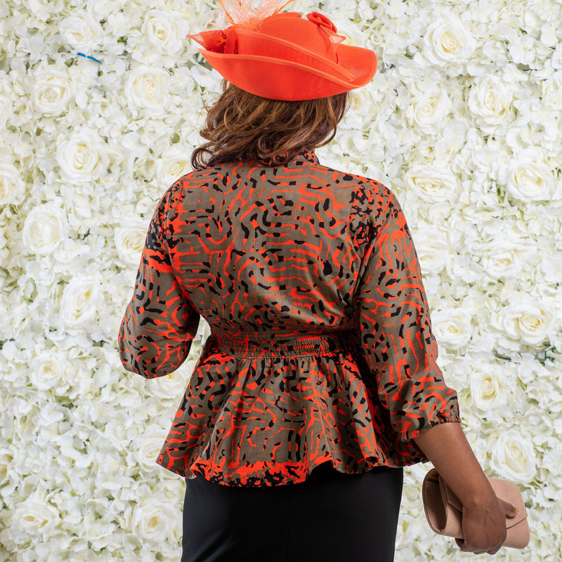 Orange African Print Top