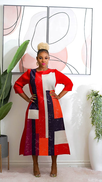 Multi-coloured A Line Occasion Dress