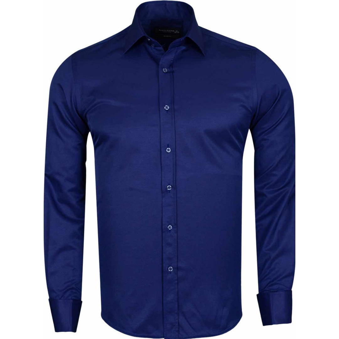 Plain Navy Mens Formal Dress Shirt