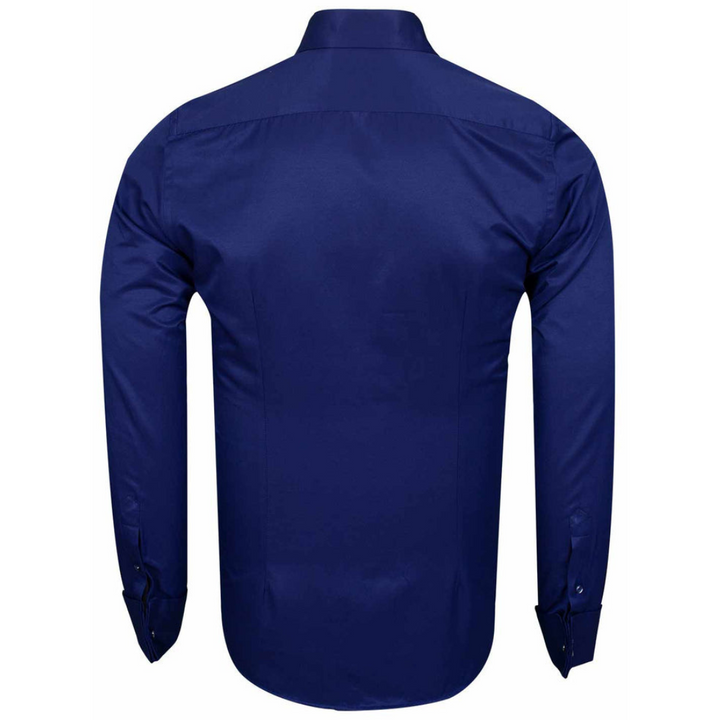 Plain Navy Mens Formal Dress Shirt