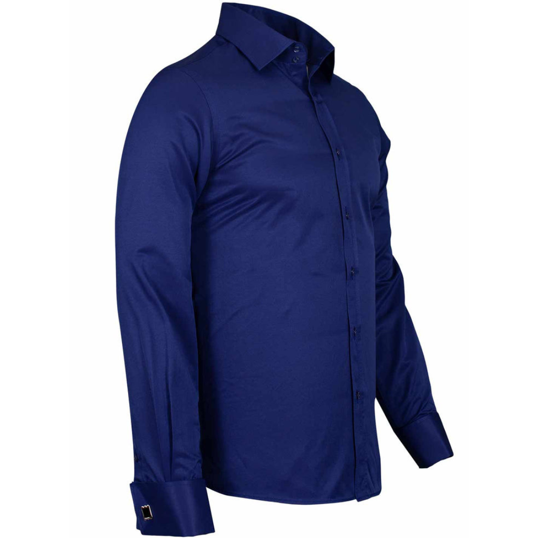 Plain Navy Mens Formal Dress Shirt