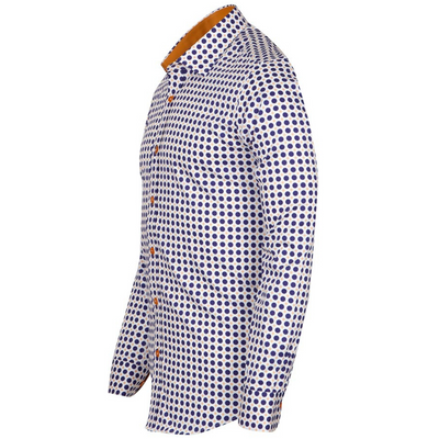 Blue & Gold Cotton Mens Formal Dress Shirt