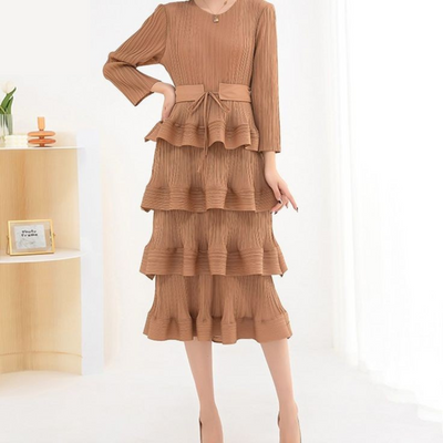 Elegant Ruched Tiered Occasion Dress